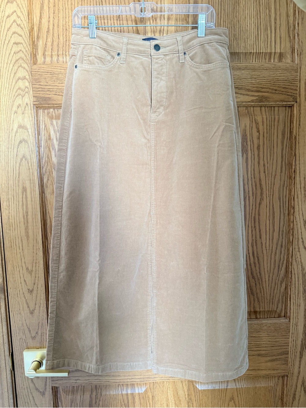 NYDJ Beige Corduroy A-Line Skirt